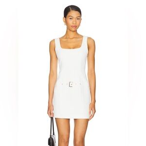 White Belted Mini Dress